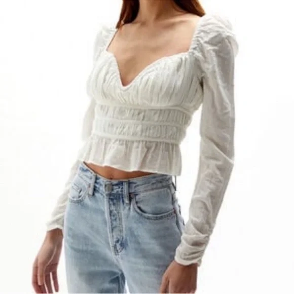 Free People | Tops | Free People Chloe Smocked 0 Cotton Boho Long 